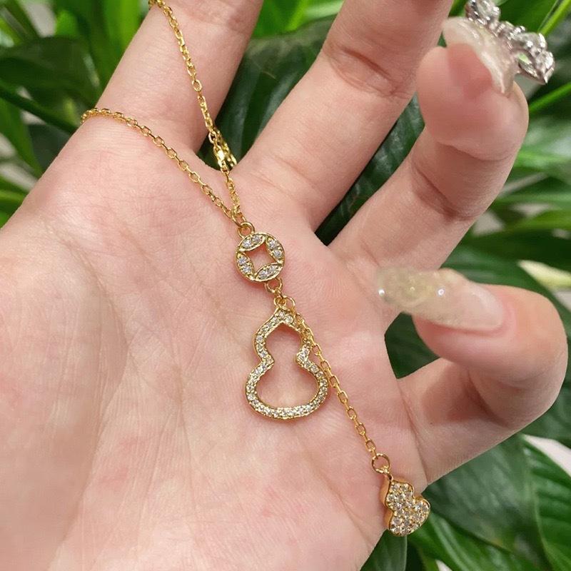 

Циркон кулон тыква ожерелье новое китайское легкое роскошное ожерелье-цепочка на ключицу с высоким чувством моды и темпераментом женское