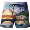 Carp Fish Graphic Beach Shorts Men 3D Swimming Board Shorts Beach Running Shorts Summer Surfing Beach Casual Loose Pants