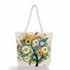 Flower tree print thick rope single-shoulder beach bag 7281 CLE