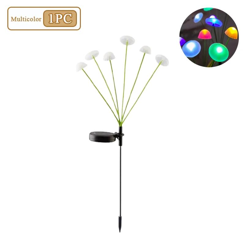 6LED Mushroom Light Jellyfish Lamp Outdoor Waterproof Solar Garden Lamp for Villa Garden Courtyard Park Decor Lamp
