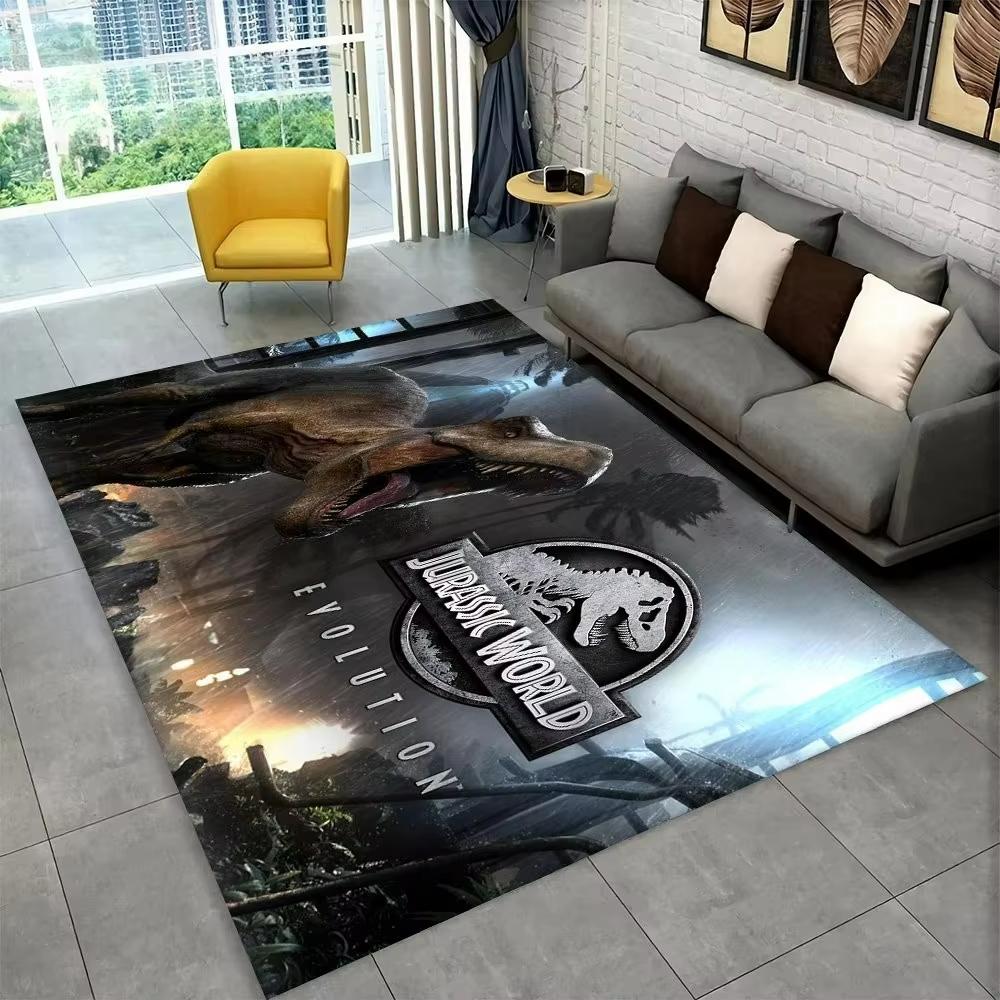  3D J-Jurassic Park Dinosaur Carpet Large Area Rug Bedroom Kids Playroom Floor Mat NonSlip Living Room Decor Fun Sofa
