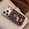 Leopard Print Bow Case Suitable for Apple 17 Pro Max, 13 Gold-plated Magnetic Stand, iPhone 16 Sweet and Cool 15