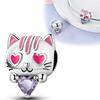 Copper Cute Animal Pet Series Cat Burger Love Fit Original Bracelet Women'S Charms For Jewelry Making Gifts