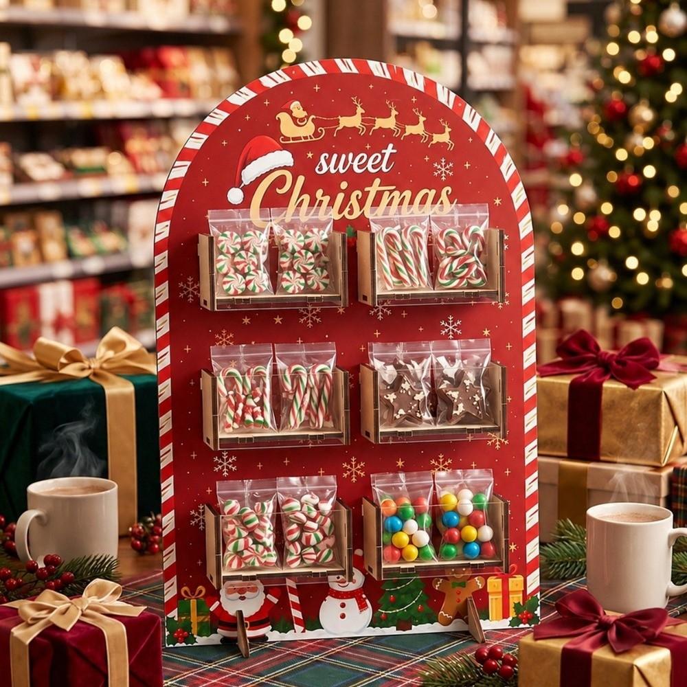 Santa Claus Storage Rack Xmas Tree Dim Sum Display Tray Festival Desktop Ornament Christmas Party
