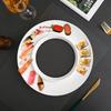 White Round Ceramic Dining Plate Sushi Plate Dim Sum Dish Dessert Bowl Sashimi Plates Fruit Bowl Cake Pan Pastry Plates Tray