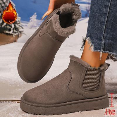 Commerce extérieur bottes de neige velours grande taille 2025 mode hiver bottes courtes à une pédale tube court épaissies chaudes chaussures en coton pain