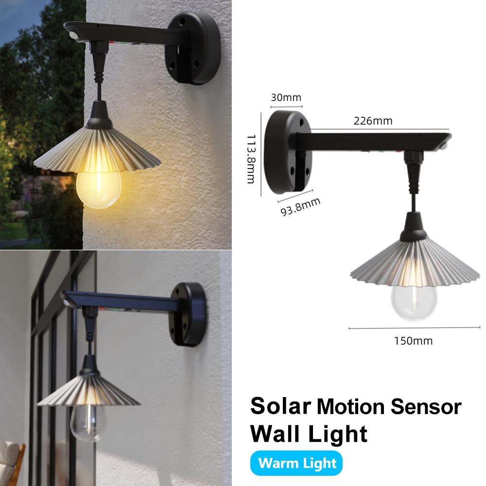 

D5 LED Vintage Solar Bulb Porch Light Solar Security Wall Lanterns Outdoor Waterproof Loft Garden Decoration Lights Fence Garage