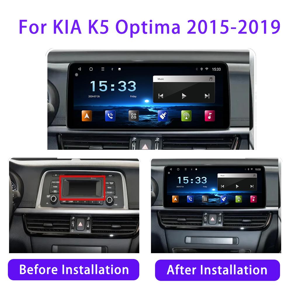 12.3 Inch Carplay Android Auto For KIA K5 Optima 2015-2019 Auto Radio Stereo Video  GPS Navigation Multimedia Player NO 2DIN DVD