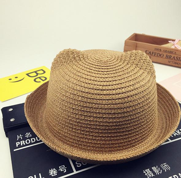 Childrens Cartoon Straw Hat With Sunshade For Summer Outings And Playtime