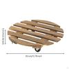 Round Planter Stand with Wheels Carbonized Wooden Floral Pot Indoor Outdoor Use