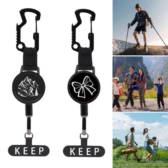 Пряжка для мобільного телефону Висувний тримач зі шнуром 60 см для швидкого доступу Нержавіюча сталь Протиугінний ремінець-затискач Аксесуар для телефону