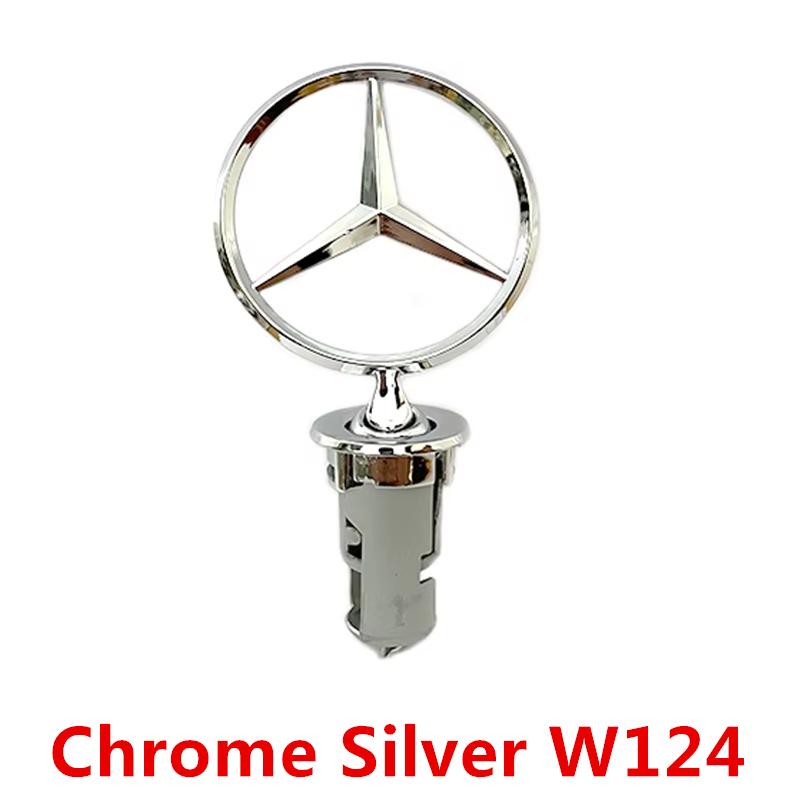 Bilklistermärke Stjärna Motorhuv Krommärke 44 mm Bil Främre Motorhuv Emblem Logotyp För Mercedes Benz C E S-klass W204 W205 W211 W212 W213 W220