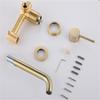 Rubinetto da Cucina a Parete Rubinetto per Lavabo da Bagno Ottone Massiccio Oro Spazzolato Miscelatore Acqua Calda Fredda Rubinetto con Beccuccio Girevole per Lavabo