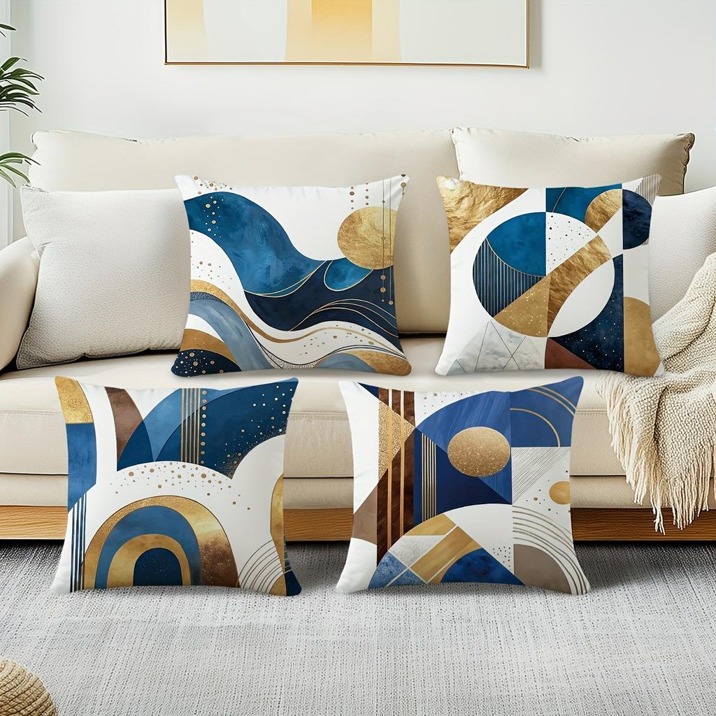 Modern Geometric Abstract Pillow CoversLiving Room Sofa Cushion Cover, Soft and Comfortable, Bedroom Room Decoration