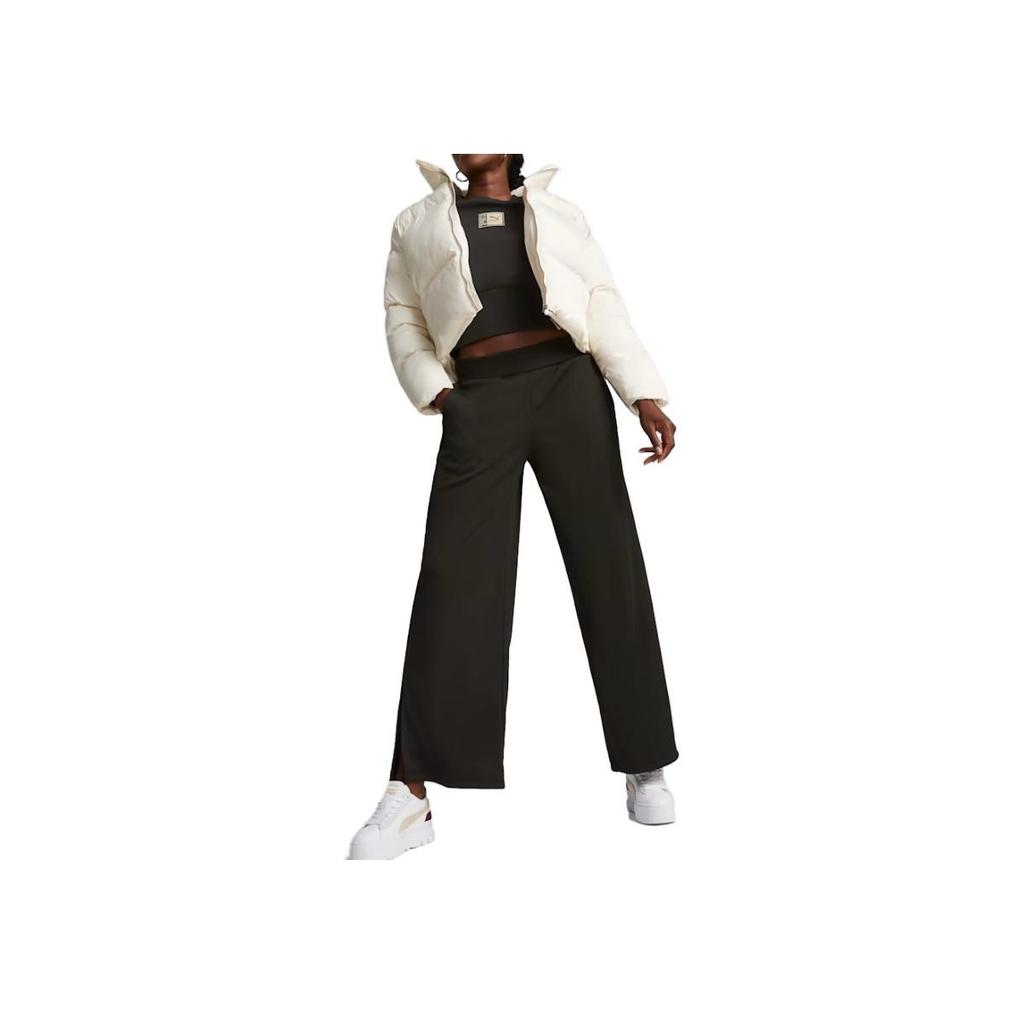 Puma Classics Oversized Puffer Jacket Solid Color High Neck Zipper Short Sleeve Down Jacket Women jackets White 621693-66