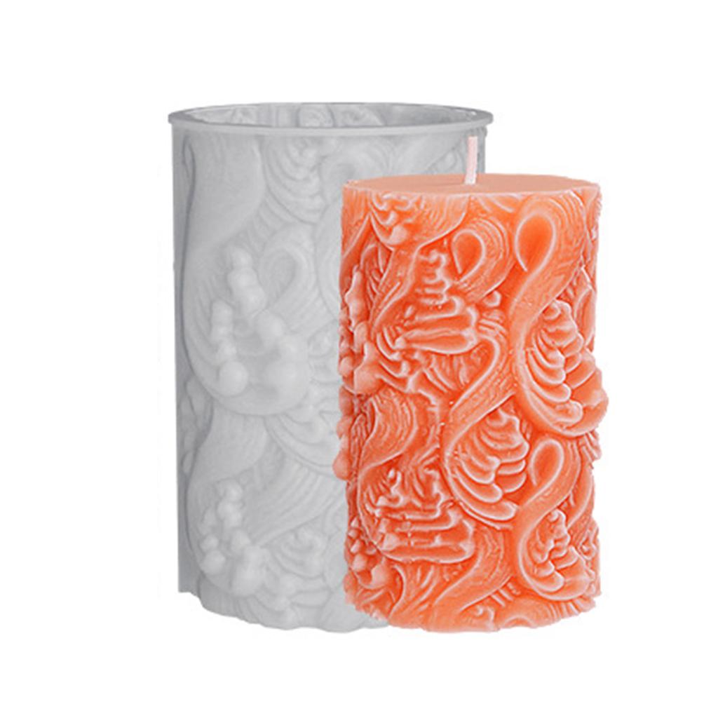 Zylindrische Silikonform Duftkerzenform DIY Tischornament Werkzeug Gips Handwerksmaterialien Leicht zu reinigen