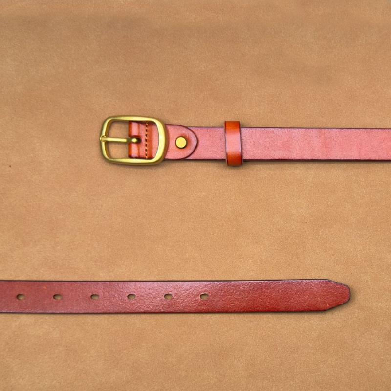 Women's Antique Cowhide Belt Copper Buckle Women's Casual Versatile Premium Retro Leather Belt