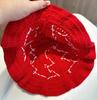 Cappello di lana lavorato a mano a forma di fragola per bambina - Accessorio casual carino, dolce e versatile