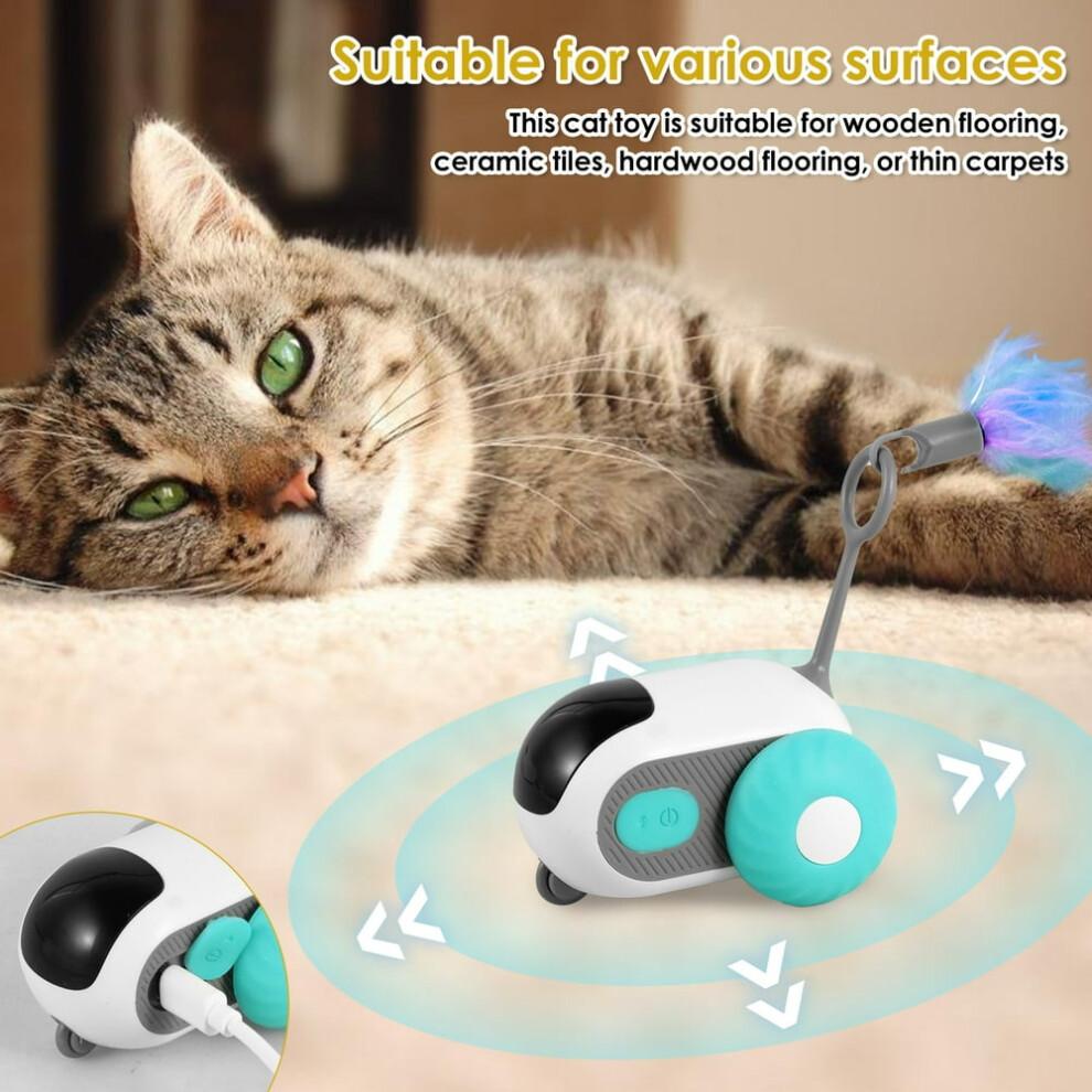 Estbridge Interactive Cat Toy, USB Rechargeable, Auto & Remote Control, Obstacle Avoidance, Dual Mode Smart Electric Cat Toy