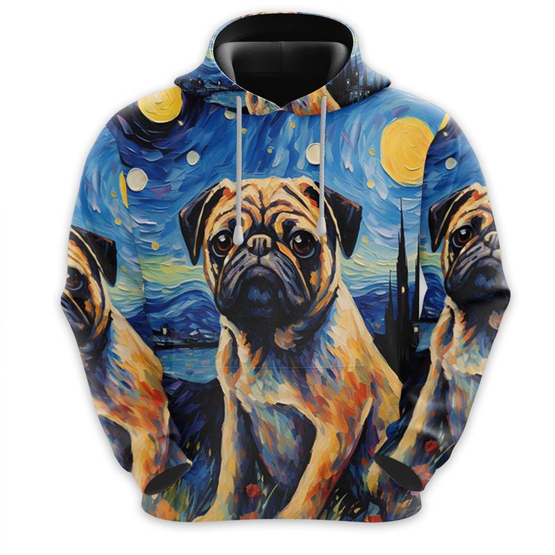 

Веселі собаки Графіті Мистецтво Графічні Толстовки для чоловіків Одяг Harajuku Мода Німецька вівчарка Світшоти Домашні собаки Худі з обличчям Y2k Топи 4XL