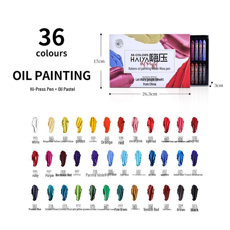 Rubens Washable Oil Pastels for Children: Soft Crayons in 24, 36 Heavy, and 48 Macaron Colors