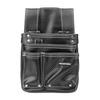 SK11 Carbon Leather Nail Genuine Cowhide Leather with Belt Loop Pouch, Slits, Black, SK-CLK
