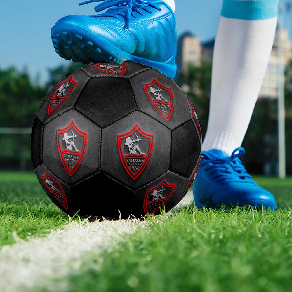 Zamalek SC Logo Size 5 Soccer Ball, Machine-Stitched PVC, Durable & High Bounce, All Ages Fit, Fan Merchandise, Matches & Outdoor Use.