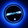 Hots 2 st LED-upplyst Bil Vattenkopp Underlägg för Mercedes Benz AMG C260 W204 W205 W211 W212 Bilinteriör Atmosfärsljus Co