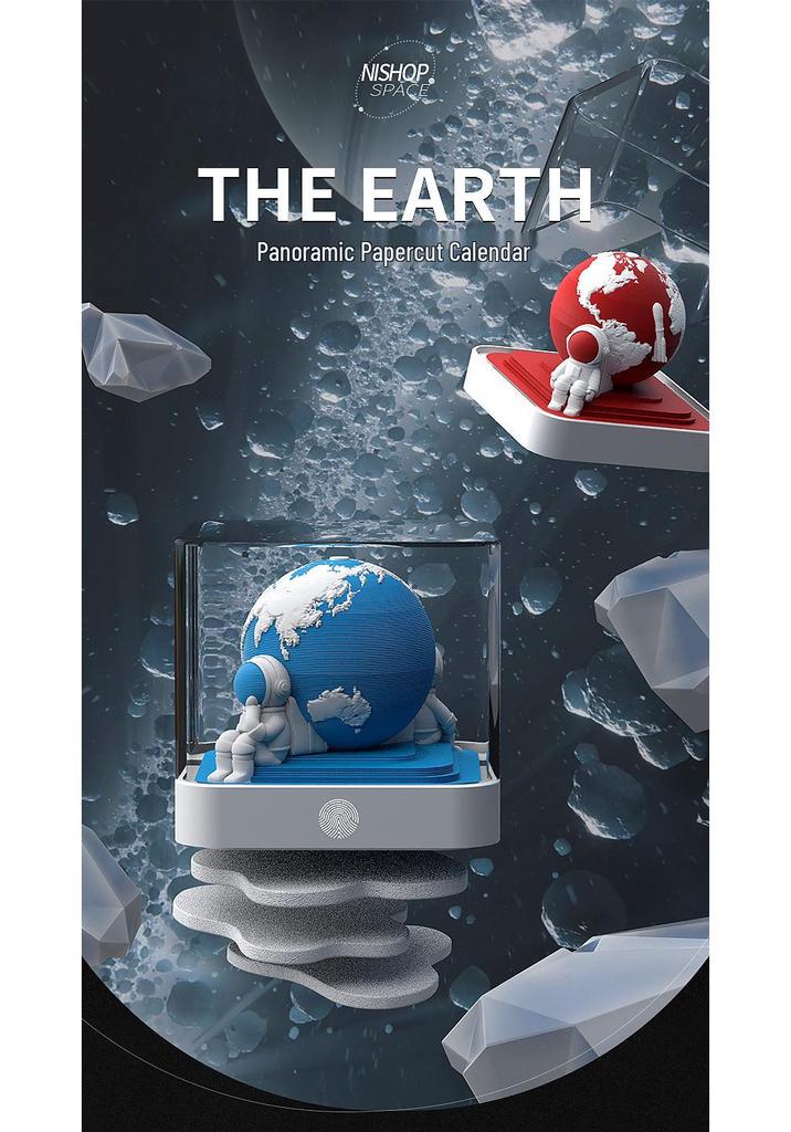2026 Astronaut 3D Paper Sculpture Calendar: Creative Desktop Ornament with Sticky Notes, Perfect Cultural Gift and Souvenir.