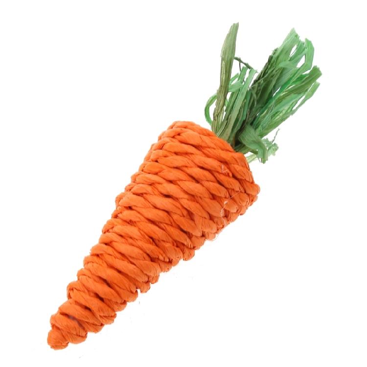 Rabbit Chew Toy Natural Grass Carrot Toy for Rabbits GuineaPigs 5Pcs