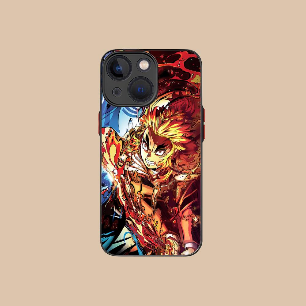 Demon Slayer Rengoku Phone Case for iPhone 16 15 14 13 12 11 X XR XS 8 7 Pro Max Plus Mini Colour Printing Silicone Cover Pretty
