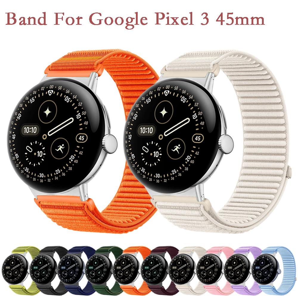 Nylon Braid Strap Compatible with Google Pixel 3 45mm Sport Wrist Band for Google Pixel 3 45mm Band Adjustable Smart Watch Strap
