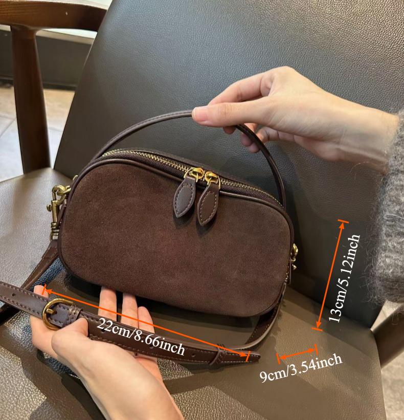 Women's Genuine Leather Small Crossbody Bag - Square Matte Leather Phe Bag, Girl's Fashi Lightweight Shoulder Bag