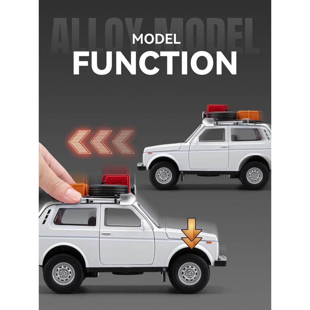 1/24 Russische LADA NIVA WILD VERSION Legierung Auto Modell Sound und Licht Pull-Back Kinderspielzeug Sammlerstücke Geburtstagsgeschenk