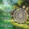 Mandala Metal Wind Spinner Garden Decor Outdoor Indoor Hanging Ornament Black Gold Accents Holiday Gift for Home Yard Detailed Design