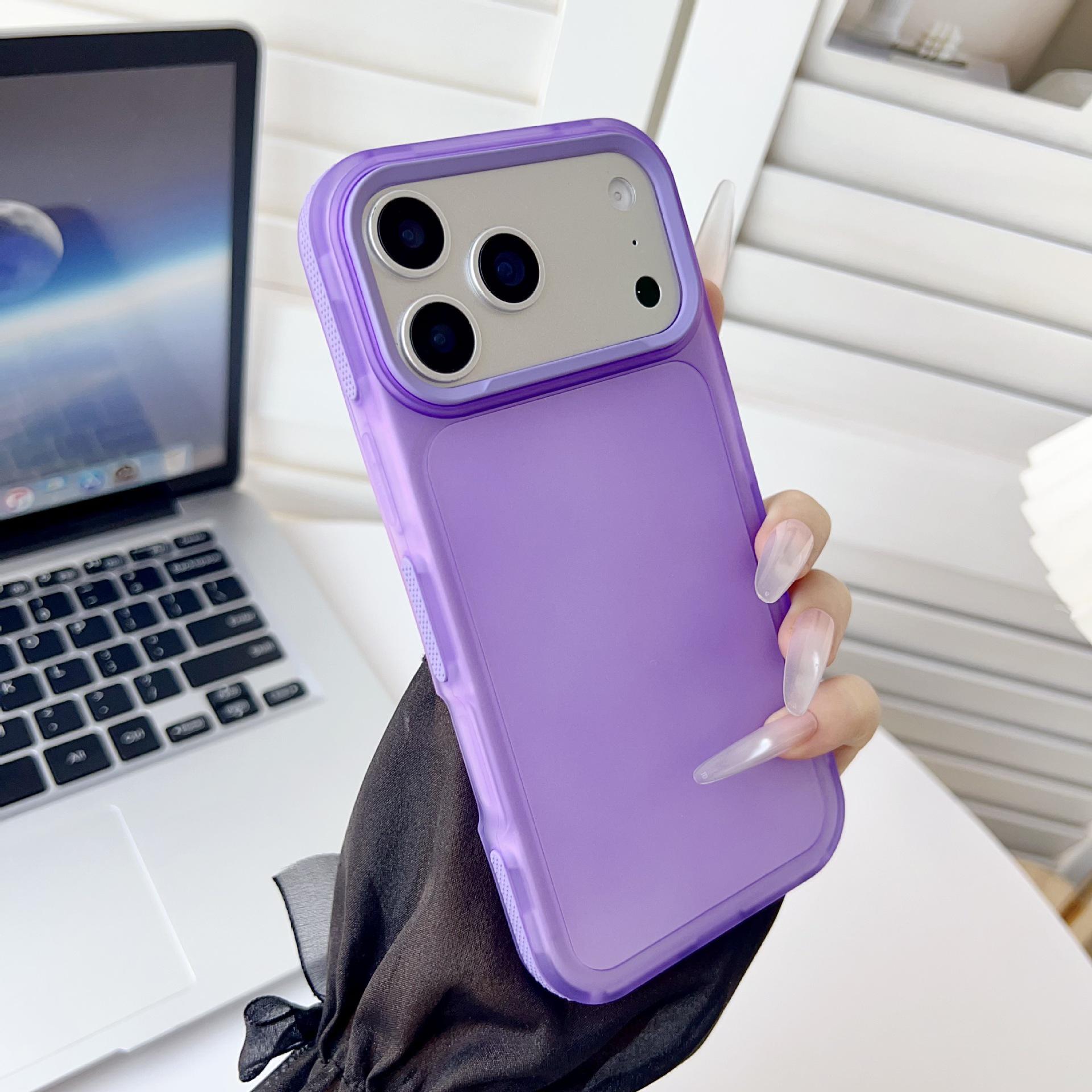 

Vibrant Matte Phone Case for Apple 17PROMAX with Soft Skin Feel and Large Holes for 13/14 Models iPhone 16 E фіолетовий
