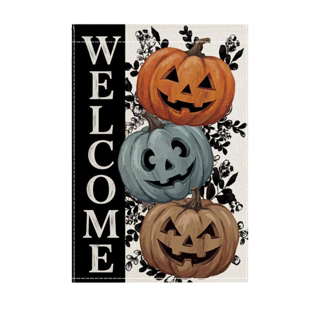 Halloween Garden Flag with Leaf Print for Fall Outdoor Decor
