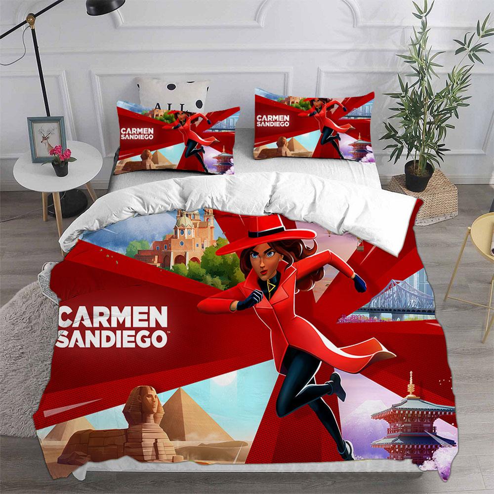 Carmen Sandiego Bedding Sets Bed Cover Comforter Duvet Cover Pillow Case 2-3 Pieces Sets Kids Adult Bedroom Decor