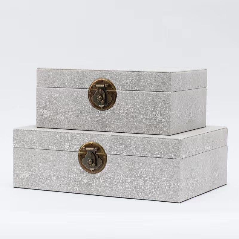Chinese Style Lock Buckle Jewelry Boxes Leather Cosmetic Jar Dresser Table Desk Decoration Home Exquisite Jewelry Storage Jar
