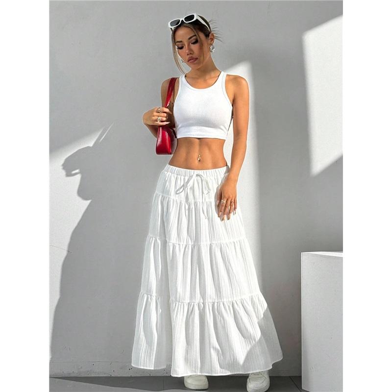 Ladies' Skirts New Products White Elegant Skirts Lace Up Skirts European And American Style Loose Casual Skirts For Women