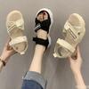 2026 Women's Sports Sandals Summer hollow Flats Versatile thick soled beach shoes Casual comfortable ladies sandal Zapatos Mujer