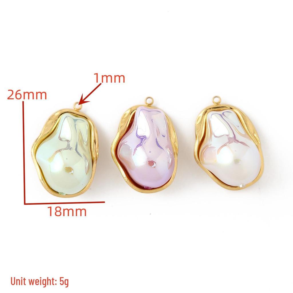 Seashell Dyed Pink Green White Tooth-Shaped Pendants for DIY Jewelry