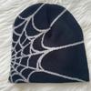 Hot-selling Y2K Spiderweb Knitted Hat European American Style Trendy Winter Beanie Jacquard Pattern 48-50cm Head Circumference