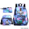 Luo Qixing Three-Piece Schoolbag, Male And Female Students Leisure Bag, Printed Large-Capacity Outdoor Backpack
