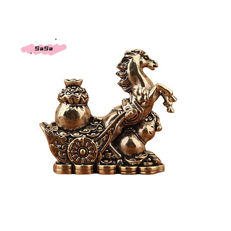 S-1Piece Metal Craft Bronze Horse Statue - Living Room Coffee Table Desktop Ornament Home Decoration Art Accessory