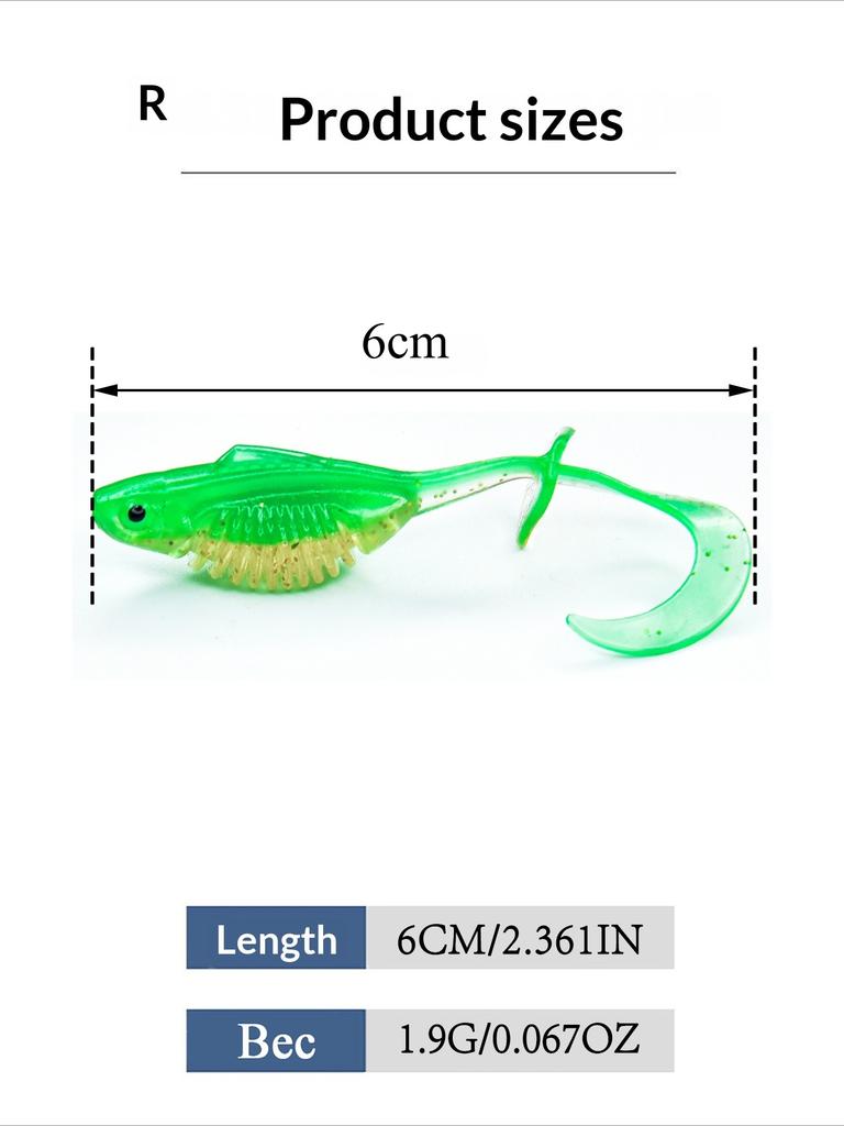 Soft Fishing Lure Ideal for Catching Pike and Zander, Featuring a 60-millimeter Body with Lifelike Swimming Action To Attract Predatory Fish Easily