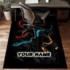 1PC Custom Name "Dark Fantasy Warrior" Theme Floor Mat Ideal for Living Room, Game Rooms, Office, Bedroom Floor Mat Playful Design