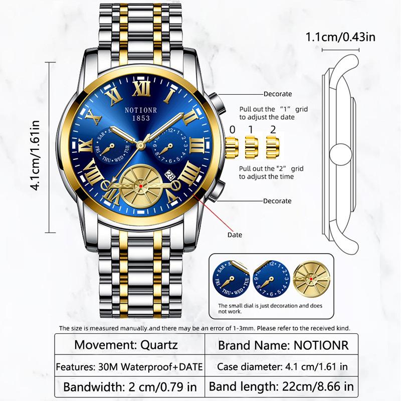 Orologio da Uomo Tourbillon alla Moda Orologio al Quarzo Moda Business Sport Orologio da Uomo Orologio in Acciaio Inossidabile Orologio da Uomo con Cinturino in Acciaio