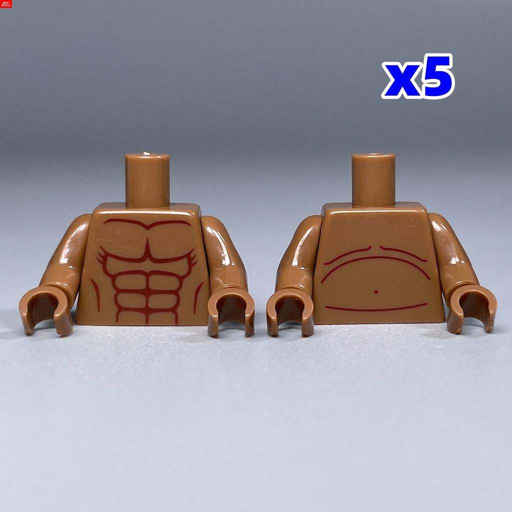 10pcs MOC Bricks Torso Body Man Muscle Pants 4cm Figure Part Particles Assembled Building Blocks Children's Toys