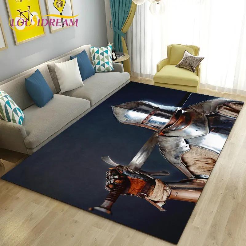 Knight Templar Cavalier Crusaders Game Area Rug Large,Carpet Rug for Living Room Bedroom Sofa Doormat Kitchen,Non-slip Floor Mat